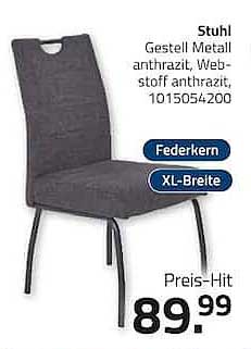 Stuhl Gestell Metall anthrazit. Webstoff anthrazit, 1015054200