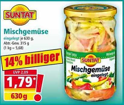 SUN TAT Mischgemüse eingelegt je 630 g