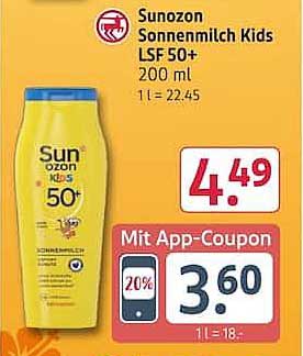 Sunozon Sonnenmilch Kids LSF 50+ 200 ml