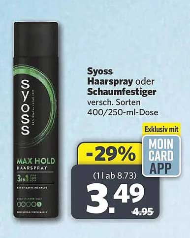 Syoss Haarspray oder Schaumfestiger versch. Sorten 400/250-ml-Dose