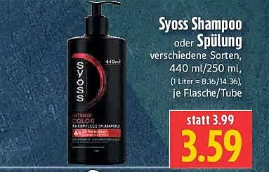 Syoss Shampoo oder Spülung verschiedene Sorten, 440 ml/250 ml, je Flasche/Tube
