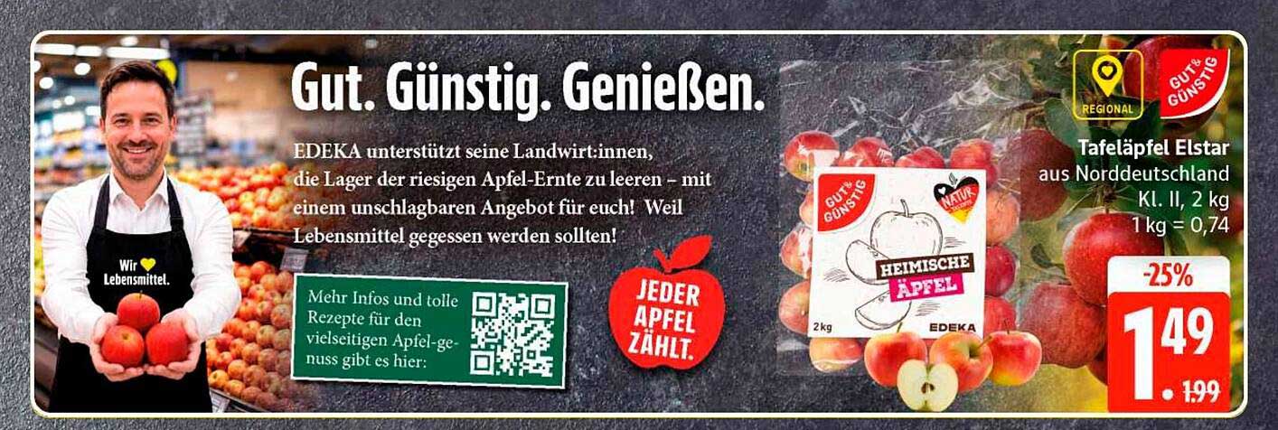 Tafeläpfel Elstar aus Norddeutschland Kl. II, 2 kg