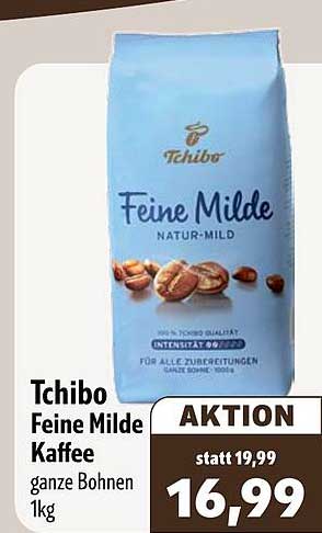 Tchibo Feine Milde Kaffee ganze Bohnen 1kg