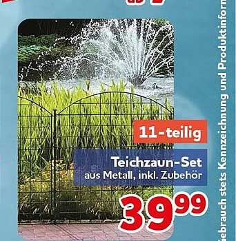 Teichzaun-Set aus Metall, inkl. Zubehör