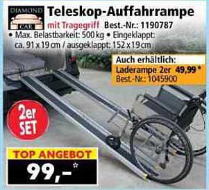Teleskop-Auffahrrampe mit Tragegriff
