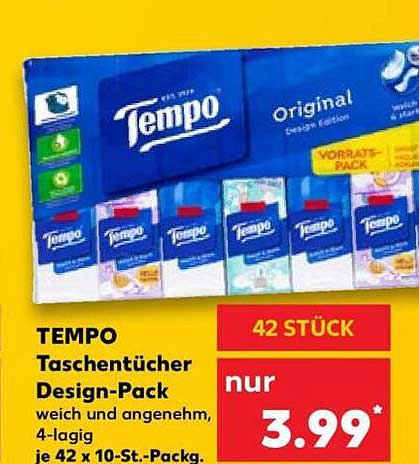 TEMPO Taschentücher Design-Pack