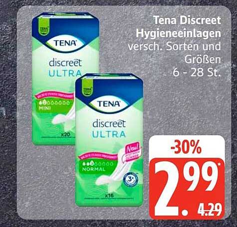 Tena Discreet Hygieneeinlagen versch. Sorten und Größen 6 - 28 St.