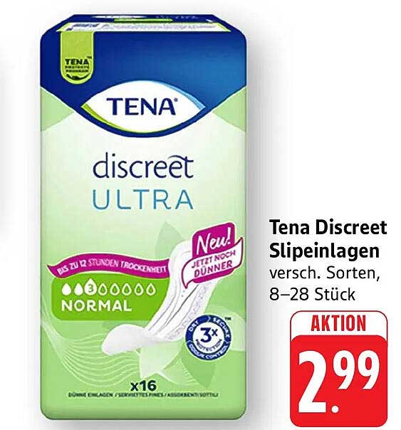 Tena Discreet Slipeinlagen versch. Sorten, 8–28 Stück