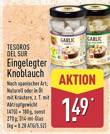 TESOROS DEL SUR Eingelegter Knoblauch