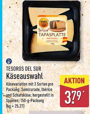 TESOROS DEL SUR Käseauswahl