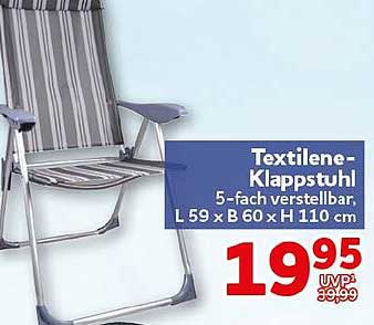 Textilene-Klappstuhl 5-fach verstellbar L 59 x B 60 x H 110 cm