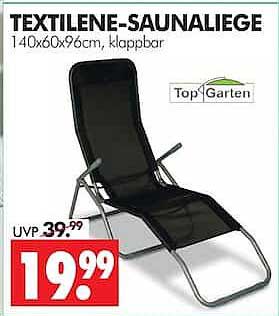 TEXTILENE-SAUNALIEGE 140x60x96cm, klappbar