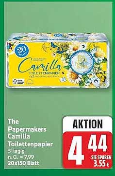 The Papermakers Camilla Toilettenpapier 3-lagig 20x150 Blatt