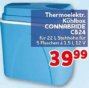 Thermoelektr. Kühlbox CONNABRIDE CB24 für 22 l, höhe für 5 Flaschen à 1,5 l, 12 V