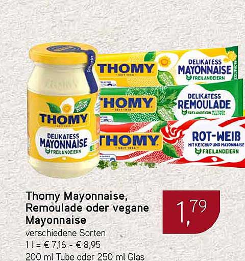 Thomy Mayonnaise, Remoulade oder vegane Mayonnaise