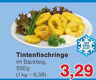 Tintenfischringe im Backteig, 500g (1 kg = 6,58)