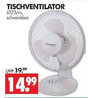 TISCHVENTILATOR Ø23cm, schwenkbar
