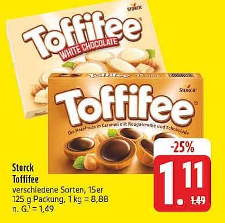 Toffifee verschiedene Sorten, 15er 125 g Packung