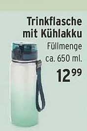 Trinkflasche mit Kühlakku