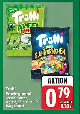 Trolli Fruchtgummi versch. Sorten 1kg = 5,27, n.G. = 1,09 150g Beutel