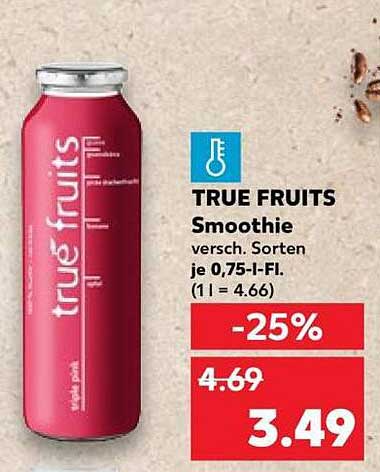 TRUE FRUITS Smoothie versch. Sorten je 0,75-l-Fl. (1 l = 4.66)