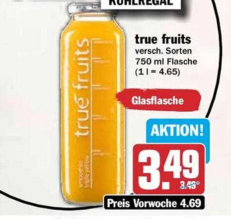 true fruits versch. Sorten 750 ml Flasche