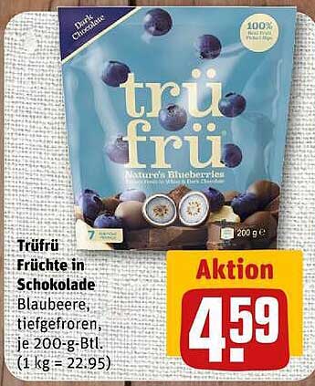 Trüfrü Früchte in Schokolade Blaubeere, tiefgefroren, je 200-g-Btl.