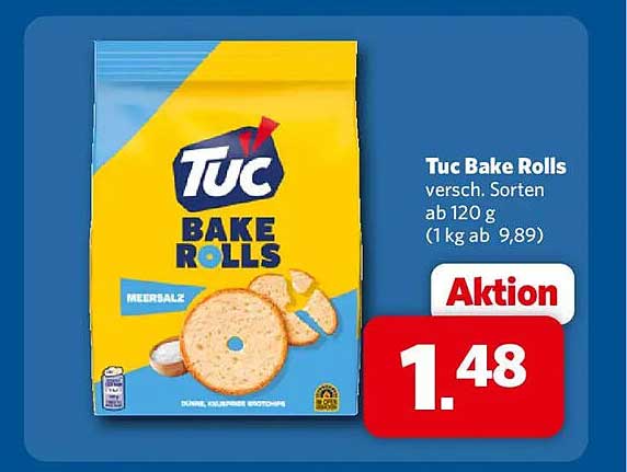 Tuc Bake Rolls versch. Sorten ab 120 g (1 kg ab 9,89)