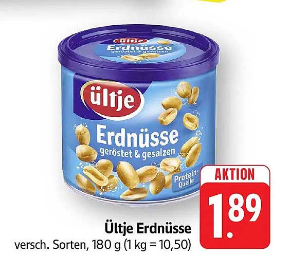 Ültje Erdnüsse versch. Sorten, 180 g (1 kg = 10,50)