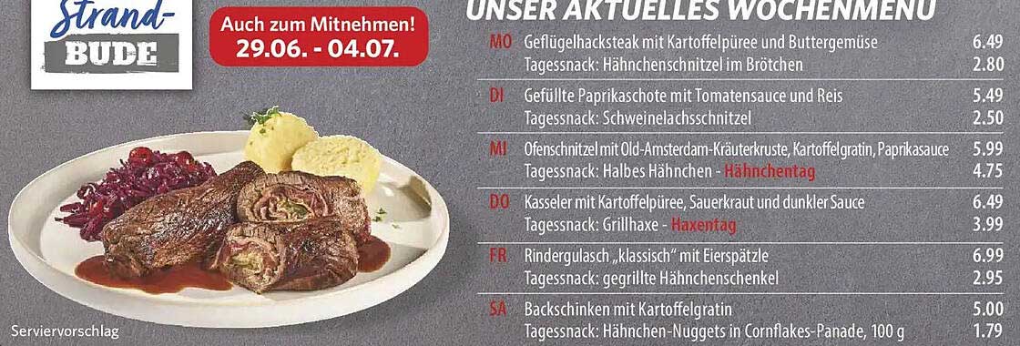 Unser aktuelles Wochenmenü