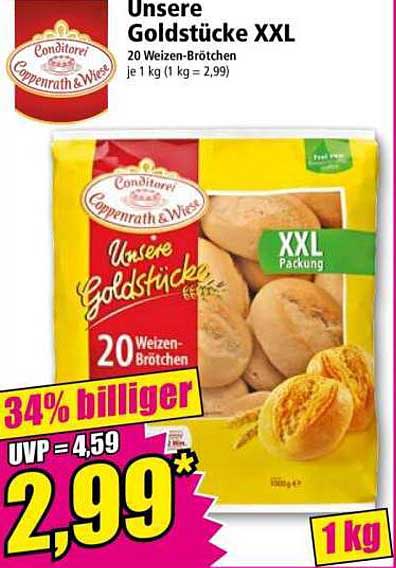Unsere Goldstücke XXL 20 Weizen-Brötchen