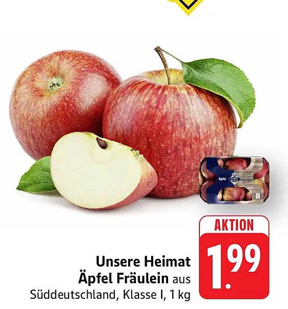 Unsere Heimat Äpfel Fräulein aus Süddeutschland, Klasse I, 1 kg