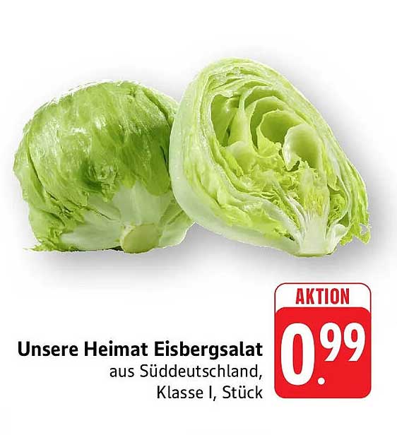 Unsere Heimat Eisbergsalat aus Süddeutschland, Klasse I, Stück