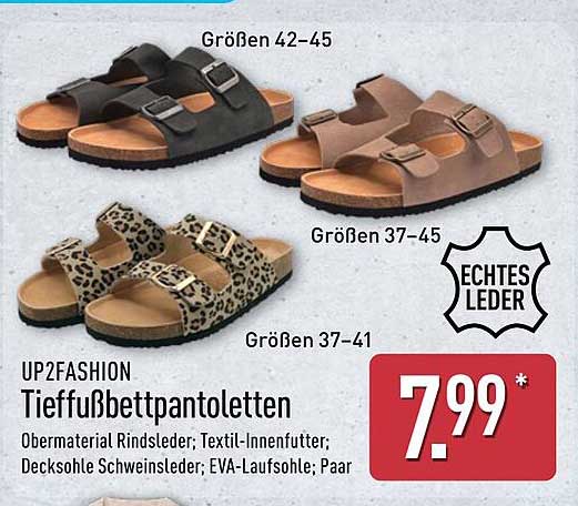 UP2FASHION Tieffußbettpantoletten