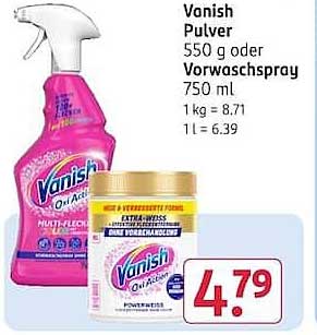 Vanish Pulver 550 g oder Vorwaschspray 750 ml