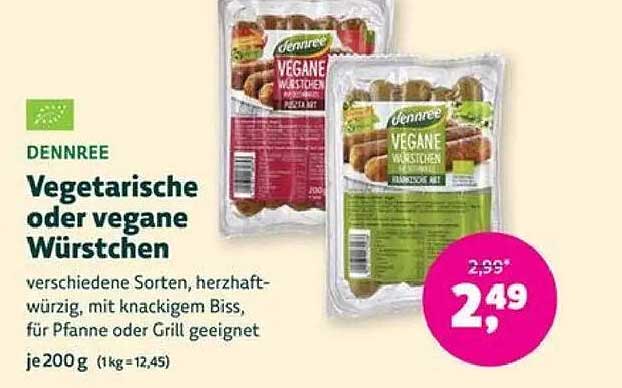 Vegetarische oder vegane Würstchen