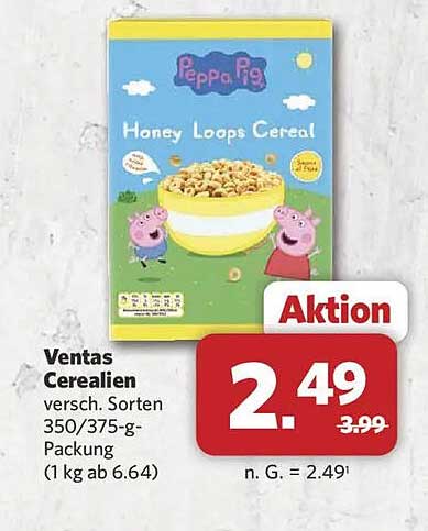 Ventas Cerealien versch. Sorten 350/375-g-Packung (1 kg ab 6.64)