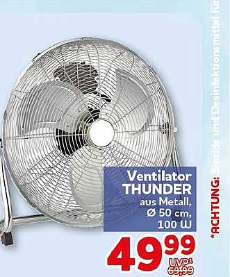 Ventilator THUNDER aus Metall, Ø 50 cm, 100 W