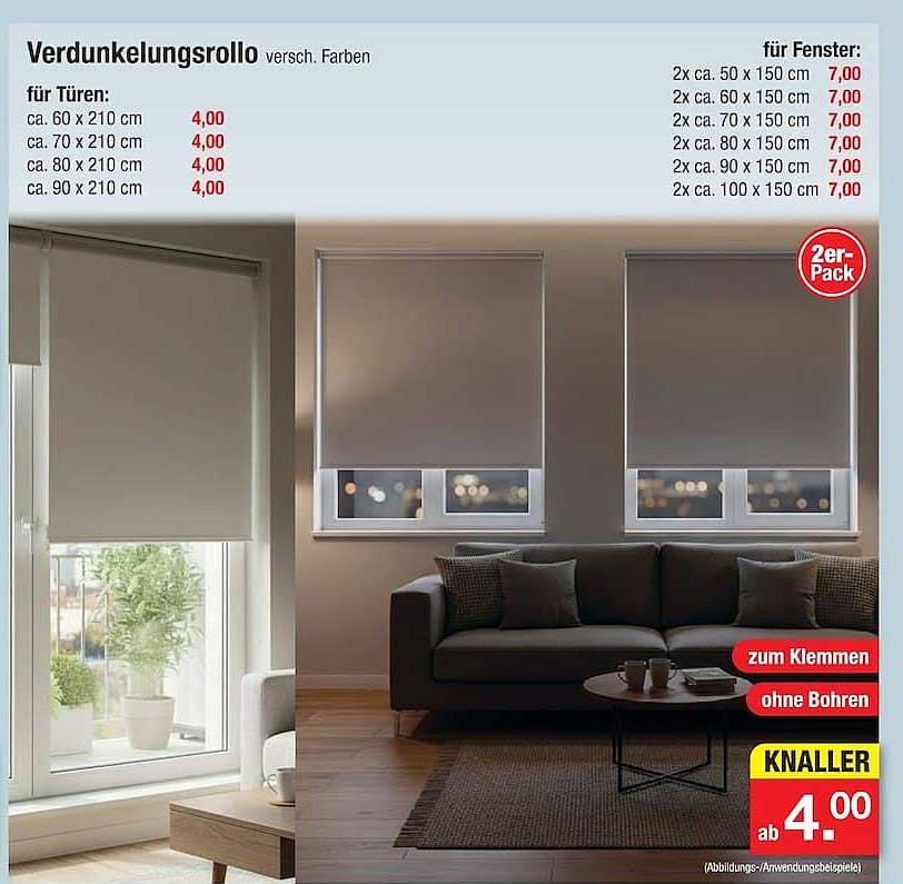 Verdunkelungsrollo versch. Farben