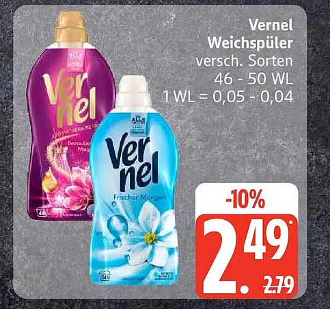 Vernel Weichspüler versch. Sorten 46 - 50 WL