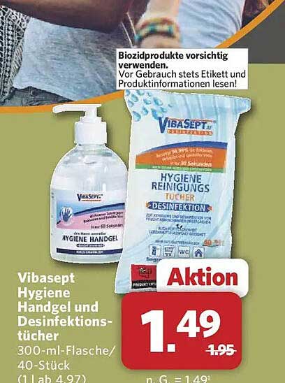 Vibasept Hygiene Handgel und Desinfektionstücher