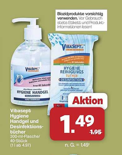 Vibasept Hygiene Handgel und Desinfektionstücher