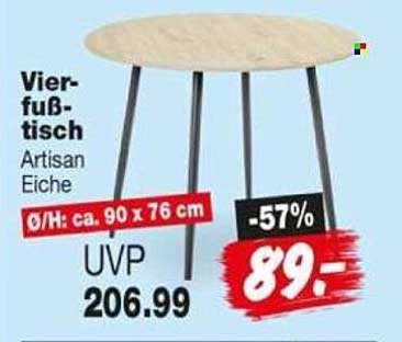 Vierfußtisch Artisan Eiche