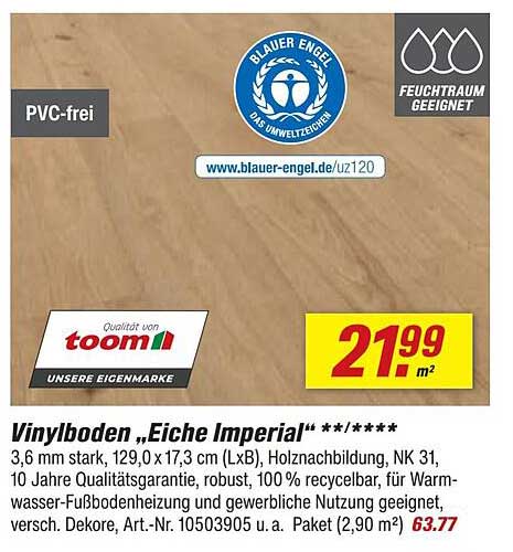 Vinylboden „Eiche Imperial“ **/*****