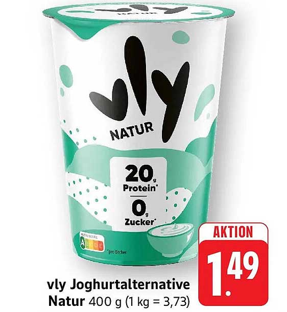 vly Joghurtalternative Natur 400 g (1 kg = 3,73)