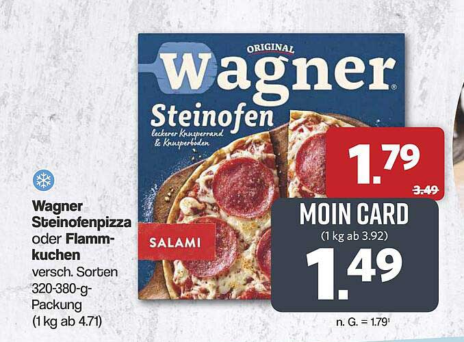 Wagner Steinofenpizza oder Flammkuchen versch. Sorten 320-380-g-Packung (1 kg ab 4.71)