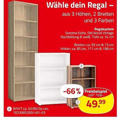 Wähle dein Regal – aus 3 Höhen, 2 Breiten und 3 Farben