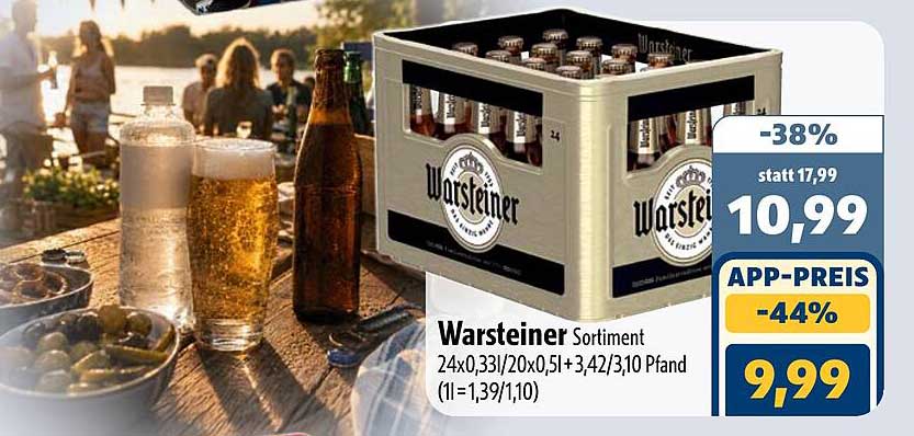 Warsteiner Sortiment 24x0,33l/20x0,5l + 3,42/3,10 Pfand (11=1,39/1,10)