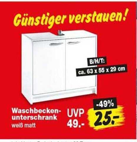 Waschbecken-unterschrank weiß matt
