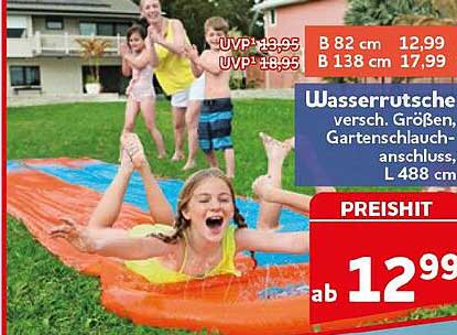 Wasserrutsche versch. Größen, Gartenschlauchanschluss, L 488 cm
